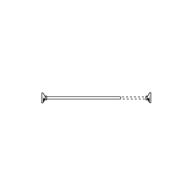 Aluminium shower rod, Ø 2 cm, extensible