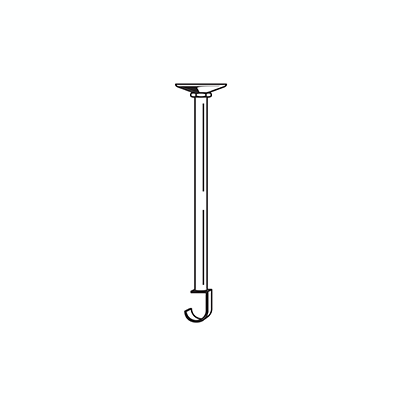 Support for ceiling shower rod, in brass, tube Ø 2 cm