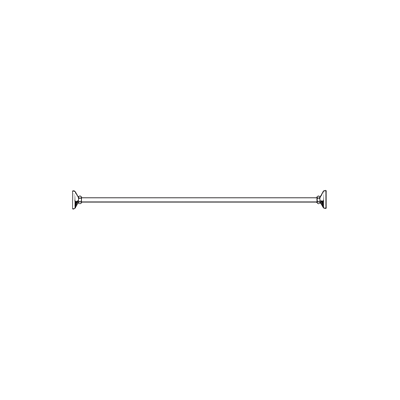 Brass shower rod, with 2 wall fixtures and 1 tube Ø 2 cm, not extensible