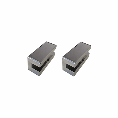 Supports in chrome-plated brass, the packing contains 2pieces, to be completed with arts R1150A- R11509, max 6mm thick glass