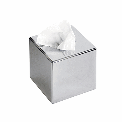 Tabletop kleenex dispenser in chromed ABS