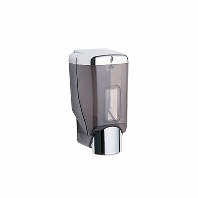 Wall-mounted soap dispenser in ABS, with hygienical SANtransparent container