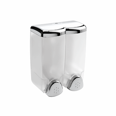 Wall-mounted soap dispenser in ABS, with transparen container