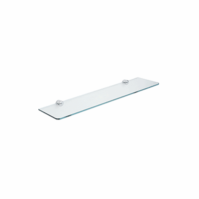 Tempered crystal shelf, 6 mm glass, with brackets