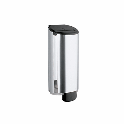 Wall-mounted soap dispenser, anodised aluminium