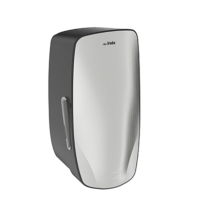 Wall-mounted soap dispenser made of steel and ABS for liquid soap and gel