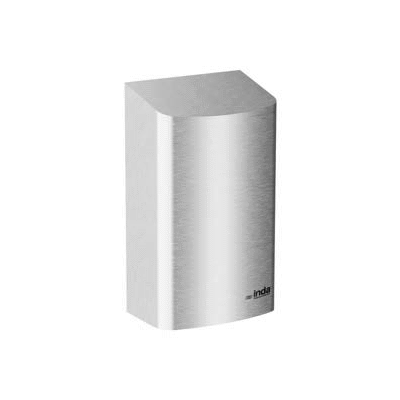 High-power electrical hand dryer with safety thermostat. Low consumption. Stainless steel AISI304. Direct connection to the mains or with a socket