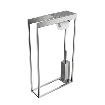 Stand with paper and toilet brush holder