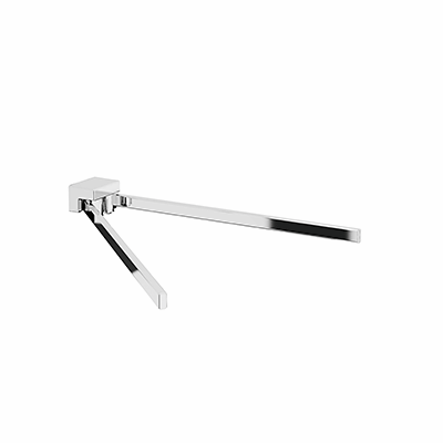 Double swing arm towel holder