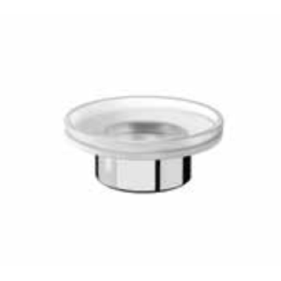 Tabletop soap holder with satined glass dish
