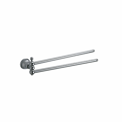 Double swing arm towel holder