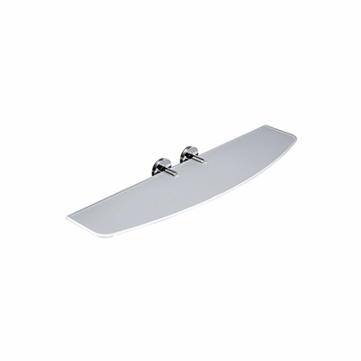 Tempered satined crystal shelf, 6 mm glass, with brackets