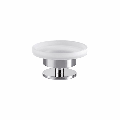 Tabletop soap holder with satined glass dish