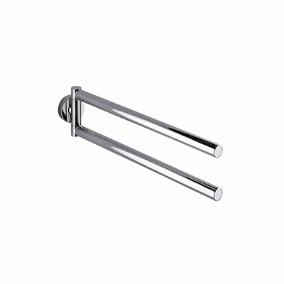 Double swing arm towel holder