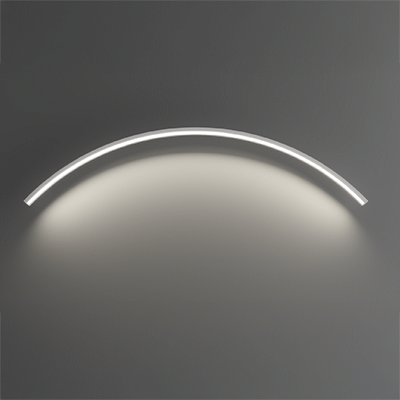 Lampada arrotondata con fissaggio a specchio