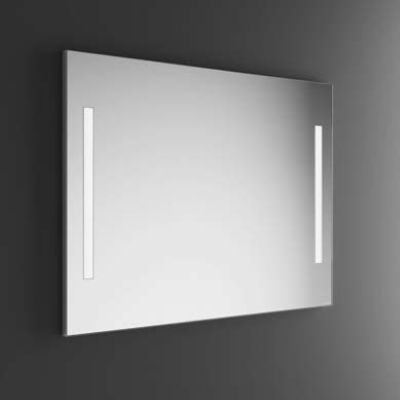 Mirror with satinated aluminum frame
