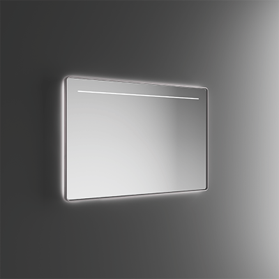 Luce led frontale + luce ambientale. Specchio RETTANGOLARE con telaio in resina