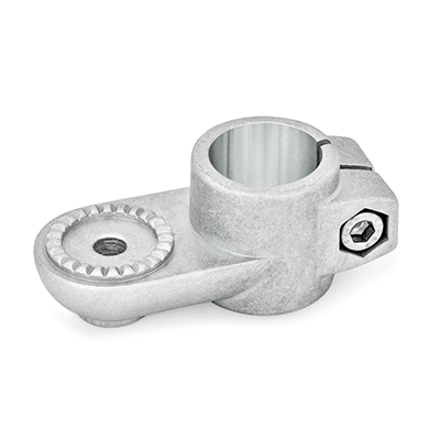 Swivel Clamp Connectors, Aluminum, with screw, steel zinc plated, Type AV, with external serration