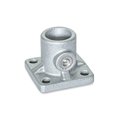 Base Plate Connector Clamps, Aluminum, with grub screw, Steel zinc plated