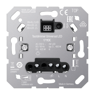Tastdimmer Universal LED, mit Nebenstelleneingang