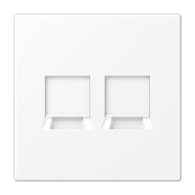 Abdeckung (gerastet) für Modular-Jack-Steckbuchsen, 2fach, EMT, AMP, MTRJ, Serie LS, schneeweiß matt