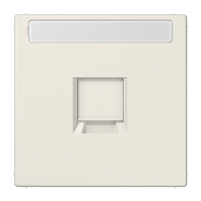 Abdeckung (gerastet) für Modular-Jack-Steckbuchsen, 1fach, UMA-CAT6A, RADIALL, Panduit, Assmann, mit Schriftfeld, Serie LS, weiß