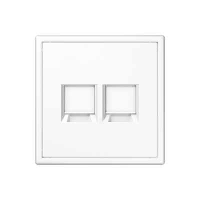 Abdeckung (gerastet) für Modular-Jack-Steckbuchsen, 2fach, LS&nbsp;990, alpinweiß