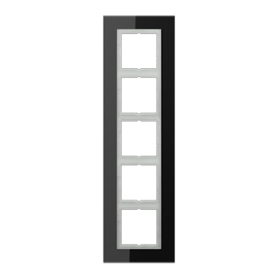 Glasrahmen 5fach, LS&nbsp;PLUS, schwarz, senkrechte und waagerechte Montage