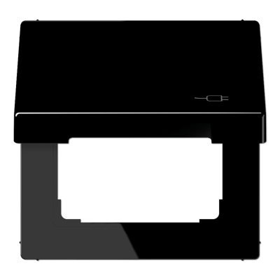 Klappdeckel (mit Rückstellfeder), mit Symbol Stecker, Thermoplast, Serie LS, schwarz