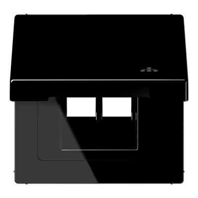 Klappdeckel (mit Rückstellfeder), mit Symbol LAN, senkrechte und waagerechte Montage, Serie LS, schwarz