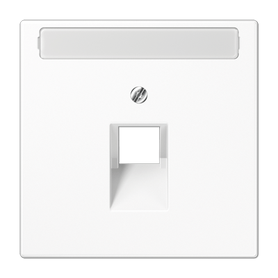 Abdeckung für IAE/UAE-Anschlussdosen, 1 x 8-polig, mit Schriftfeld, Serie LS, alpinweiß