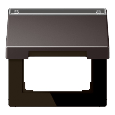 Klappdeckel (mit Rückstellfeder), mit Schriftfeld, Aluminium lackiert, Serie LS, dark