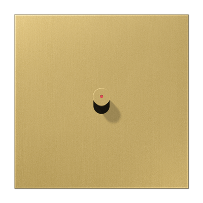 Centre plate with toggle lever "cone", with lens, 1-gang, 1 toggle lever, LS 1912 range, classic brass