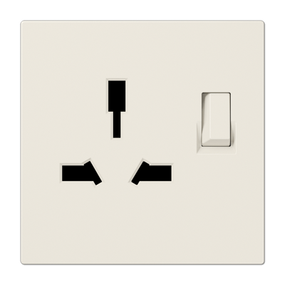 Abschaltbare Steckdose, Typ G + I, 13 A 250 V ~, Serie LS, weiß