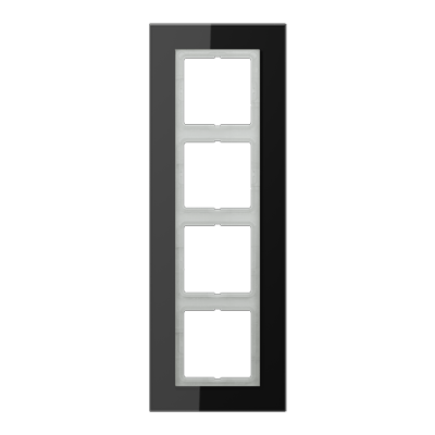 Glasrahmen 4fach, LS&nbsp;PLUS, schwarz, senkrechte und waagerechte Montage