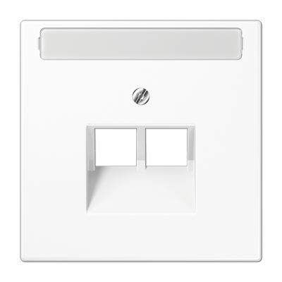 Abdeckung für IAE/UAE-Anschlussdosen, 2 x 8-polig, mit Schriftfeld, Serie LS, alpinweiß