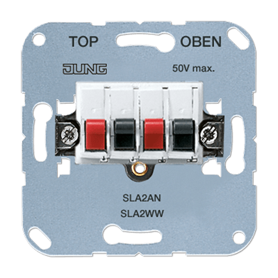 Stereo-Lautsprecher-Anschlussdose 25 V ~, 60 V DC, alpinweiß