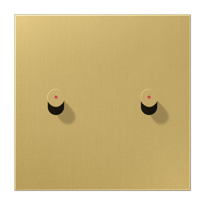 Centre plate with toggle lever "cone", with lens, 1-gang, 2 toggle levers, LS 1912 range, classic brass