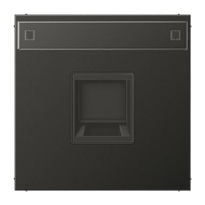 Abdeckung (gerastet) für Modular-Jack-Steckbuchsen, 1fach, EMT, AMP, MTRJ, mit Schriftfeld, Serie LS, anthrazit (lackiertes Aluminium)