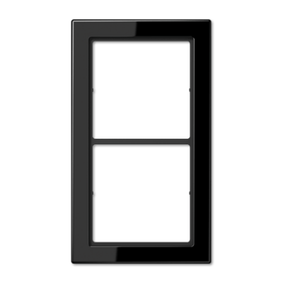 Rahmen 2fach, FLAT DESIGN, Thermoplast, schwarz, senkrechte und waagerechte Montage