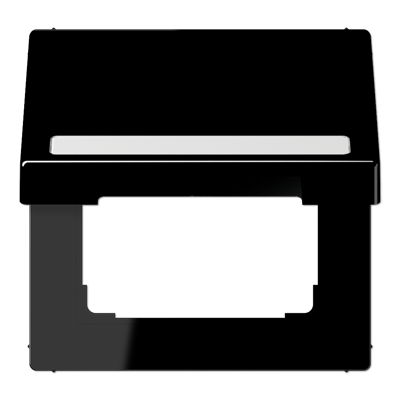 Klappdeckel mit Rückstellfeder, mit Schriftfeld, Klappdeckel, Thermoplast, Serie LS, schwarz