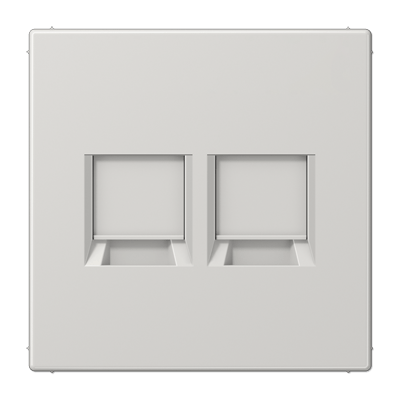 Abdeckung (gerastet) für Modular-Jack-Steckbuchsen, 2fach, EMT, AMP, MTRJ, Serie LS, lichtgrau