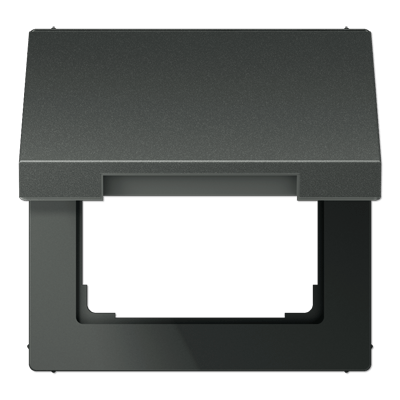 Klappdeckel (mit Rückstellfeder), Aluminium lackiert, Serie LS, anthrazit