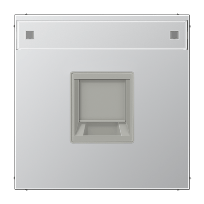 Abdeckung (gerastet) für Modular-Jack-Steckbuchsen, 1fach, UMA-CAT6A, RADIALL, Panduit, Assmann, mit Schriftfeld, Serie LS, Aluminium