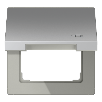 Klappdeckel mit Rückstellfeder, mit Symbol Stecker, Serie LS, Aluminium