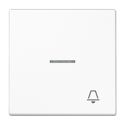 Wippe mit Lichtleiter, Symbol Klingel, Duroplast, Serie LS, alpinweiß