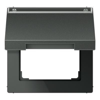 Klappdeckel (mit Rückstellfeder), mit Schriftfeld, Aluminium lackiert, Serie LS, anthrazit