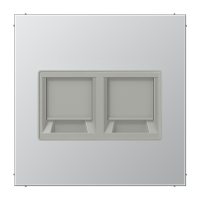 Abdeckung (gerastet) für Modular-Jack-Steckbuchsen, 2fach, Avaya, Serie LS, Aluminium