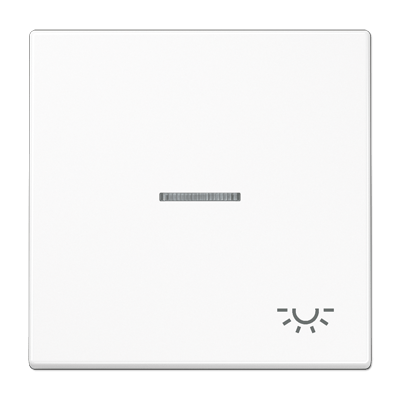 Wippe mit Lichtleiter, Symbol Licht, Duroplast, Serie LS, alpinweiß