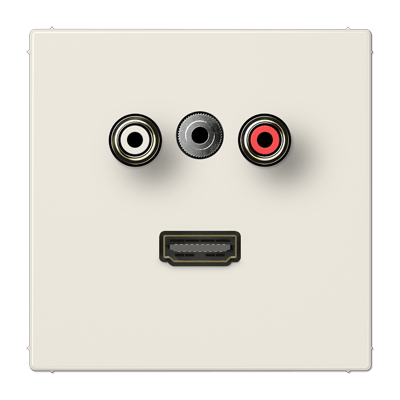 Multimedia-Anschlusssystem Cinch Audio / Miniklinke 3,5 mm / HDMI, Serie LS, weiß